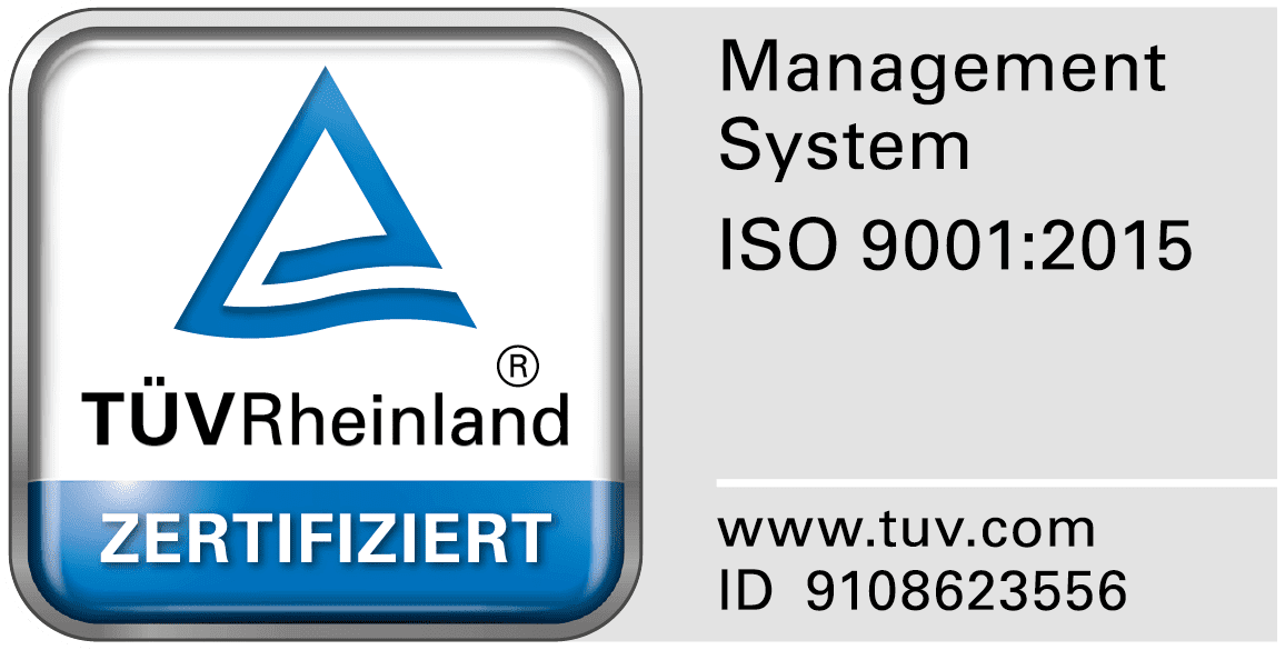 TÜV Rheinland ISO 9001:2015 zertifiziert
